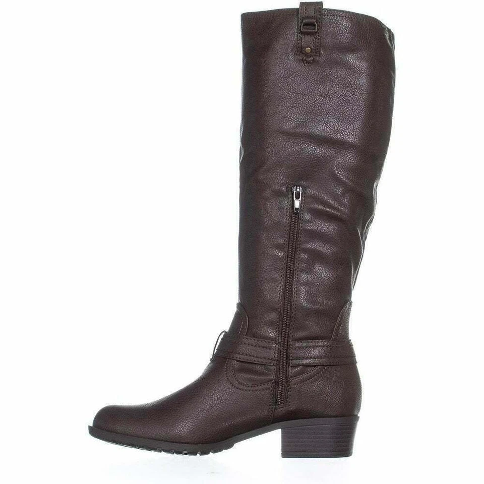 Nuevas botas RAMPAGE para mujer talla 6M marrón medio Idera imitación cuero punta redonda hasta la rodilla Foto 2 de 4
