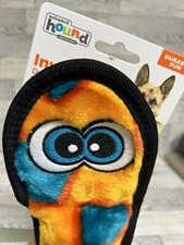 Outward Hound Invincibles 20  Orange/Blue Snake Squeaker Dog Toy, Tough Duty