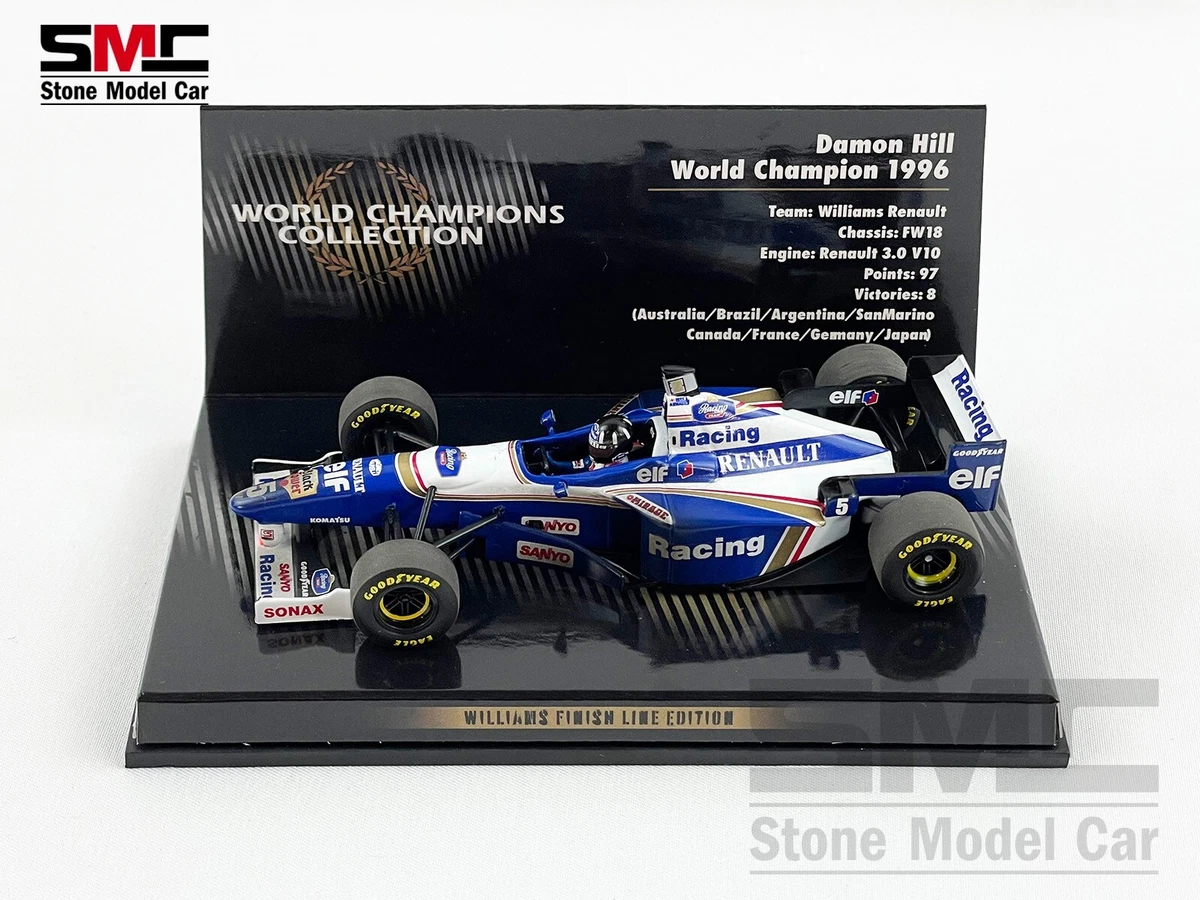F1 Williams Renault FW18 Villeneuve 1996 – Onyx 1/18 – Zamac – Figurine Incluse