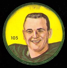 1963 CFL NALLEY'S POTATO FOOTBALL COIN #105 TOMMY JOE COFFEY edmonton eskimos