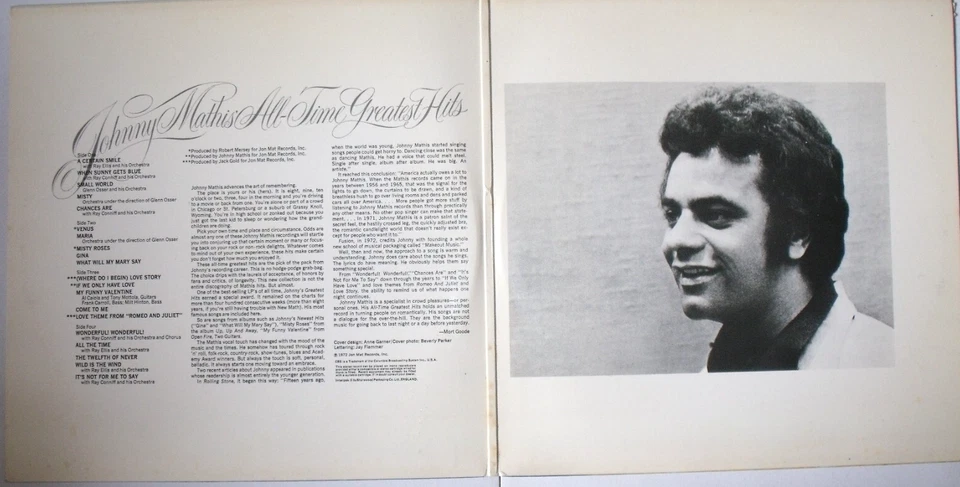 Johnny Mathis - All Time Greatest Hits, Double Vinyl LP, Unplayed 1st Press N/M! - Image 2 of 4