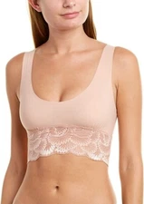Commando Women's Sexy and Smooth Lace Trim Longline Bralette L49137 Size Small
