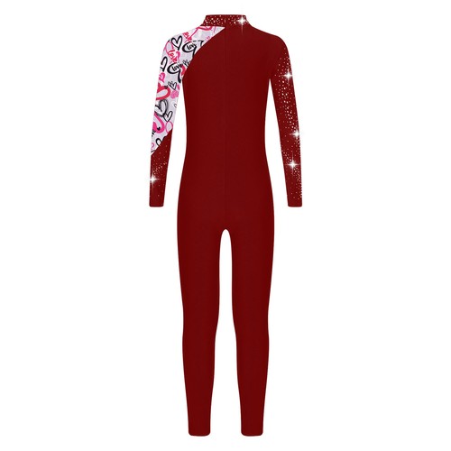 Kids Girls Leotard Athletic Jumpsuit Stylish Rompers Acrobatics Unitard Dance - Picture 37 of 60