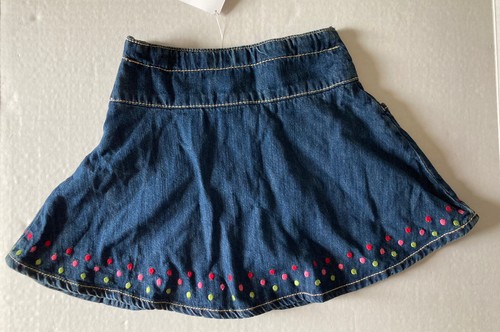 NWT Gymboree Winter Cheer Size 5 Embroidered Dot Hem Denim Skirt Skort - Picture 3 of 3