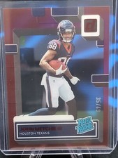 2022 Clearly Donruss John Metchie III Rated Rookie Auto Red SP 19/49 - Texans