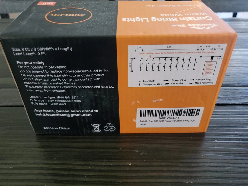 Twinkle Star 300 LED Window Curtain String Light Wedding Party Home Garden Bedro - Image 3 of 4