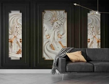 3D European Women Embossed Self-adhesive Removable Wallpaper Murals Wall 336