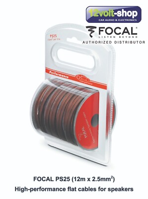 Focal PS25 High-Performance Speaker Flat Cable; Roll 12m/39ft 2.5mm2/13AWG