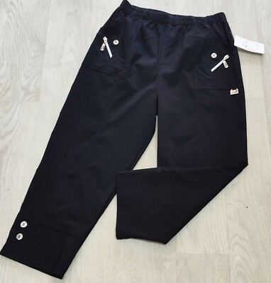 Italy Damen Kurze Sommerhose Caprihose Leicht Luftig 7/8 Hose Mit gummizug