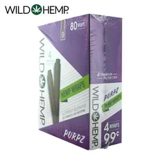 Wild H. Organic Wrap Rolling Paper Purpz Full Box 20 Pouches / 4 per Pack