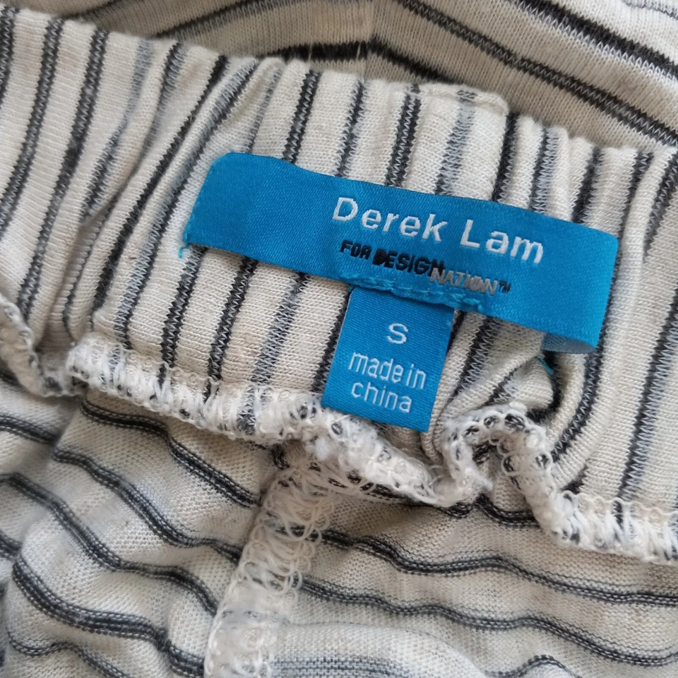 DEREK LAM for NATION DESIGN  Womens High Waist Gray Stripe Rayon Blend Shorts S - Image 2 of 4