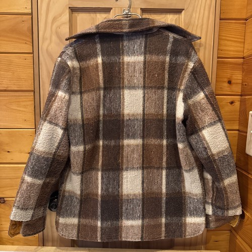 VTG 1960’s Wool Van Cort Brown Orange SMALL Flannel Jacket WOOLWORTH CO. L@@K - Picture 6 of 6