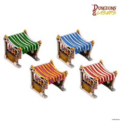 Archon Studio DNL0055 Dungeons & Lasers Market Stalls Set