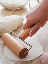 1pc Beech Wood Rolling Pin Double Ended Dough Roller Baking Pastry Pizza