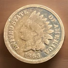 1863 Copper Nickel Indian Head Cent Civil War  Actual Coin 1186