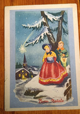M49 CARTOLINA BUON NATALE-  BIMBI ARISTOCRATICI , CHIESETTA E STELLA COMETA