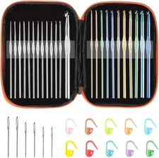 Crochet Hooks Set, Tomorotec Art Aluminum Knitting Needles for Yarn Craft Set wi