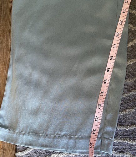 NWT Soft Surroundings Sky Blue Straight Leg Satin Pants Petite Large - Picture 8 of 10