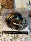 Riddell Blaze Alternate Los Angeles Rams Mini Helmet Signed by Jared Goff