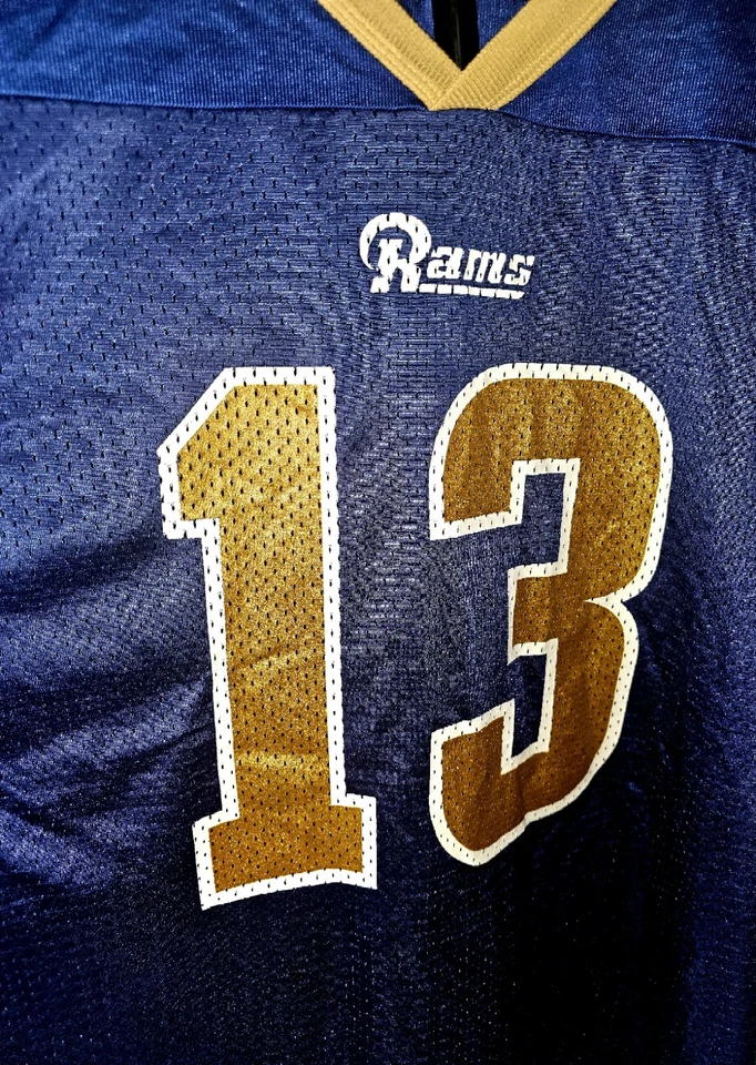 Camiseta vintage Champion St. Louis Rams #13 Kurt Warner talla XXL 52 NFL 1999 Foto 4 de 4