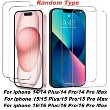2 Pack Tempered Glass Screen Protector Tempered Film For iPhone 14/15/16 Series