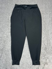 Adidas Jogger Pants Womens Medium Black Stretch High Rise Athleisure Running