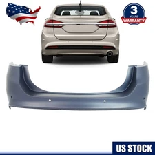 Fits For 2013-2018 Ford Fusion Rear Bumper Cover W/ Park Asist Primed Replace