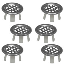 6Pcs Stainless Steel Bathroom Sink Overflow Trim Ring Round Mesh Drain Hole Cap