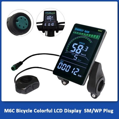 M6C Electric Bike Colorful Display LCD Screen + SM/WP Plug For E-bike Scooter