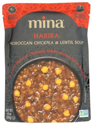 Mina Moroccan Harira Chickpea Lentil Soup 10 Oz Ready Meal Lentils Rice