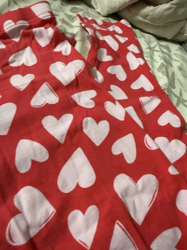 Leggings Corazón Azul Marino Antiguo Usado Rojo Blanco Jóvenes Niñas Talla L 10/12 San Valentín - Imagen 3 de 4