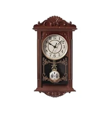 Grandfather Wall Clock With Pendulum - 31" Tall