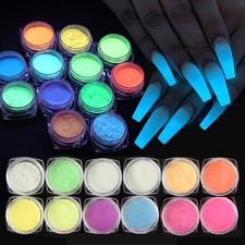 12 Colors Glow in The Dark Powder, Luminous Pigment 12pcs Powder
