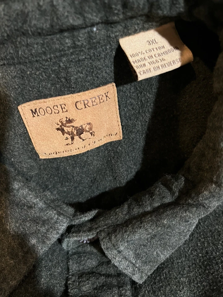 Camisa de franela Moose Creek Legendary de franela gamuza cepillada para hombre 3XL verde Foto 2 de 4