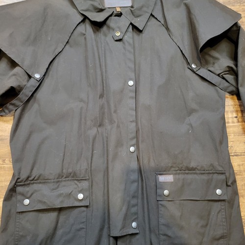 Outback Trading Company Oilskin Low Rider Duster Coat - XL - Black/Brown - Picture 3 of 24