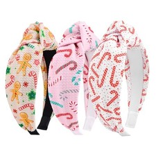 Christmas Headband for Women Snowflake Xmas Tree Knotted Headbands 12-5 Candy
