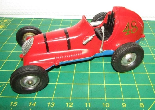 VINTAGE ROY COX THIMBLE DROME TETHER RACE CAR -Red/Blue #48