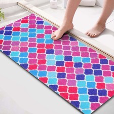 Shower Mats Non Slip Without Suction Cups, PVC Loofah Bathroom Mats, Loofah M...