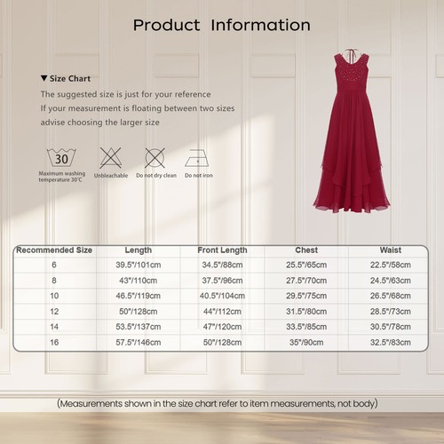 Kids Girls Dress V-neck Sleeveless Pleated Rhinestone Embellished High Waist - Picture 64 of 154