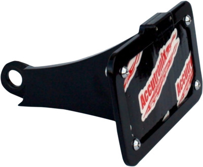 Accutronix Side Mount License Plate with LED Tag Light Black #LPF106HV-B