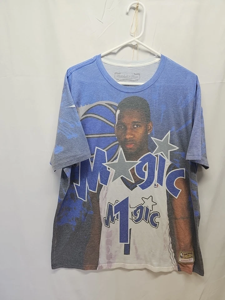 Camiseta clásica Mitchell & Ness para hombre Orlando Magic Tracy McGrady #1 madera dura XXL Foto 3 de 4