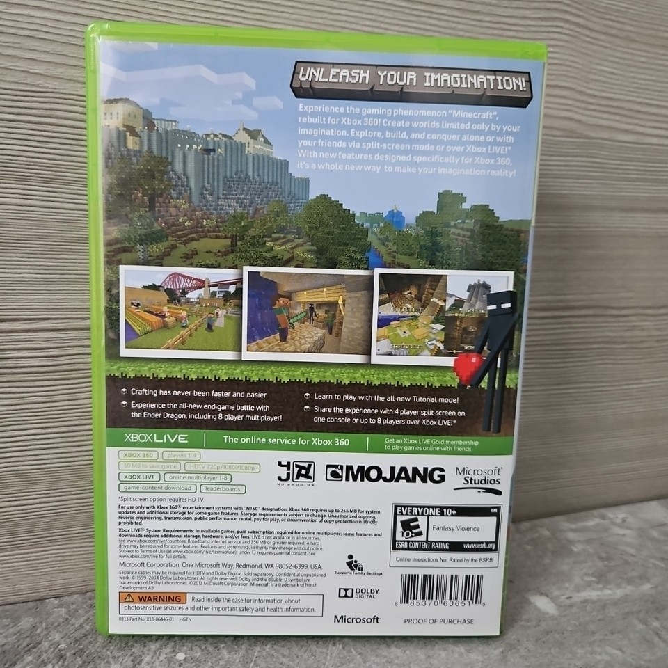 Minecraft Xbox 360 Edition (Microsoft Xbox 360, 2013) 885370606515| eBay