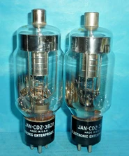 2 Electronic Enterprises JAN-CDZ-3B28 Half Wave Rectifier Tubes Tested Good