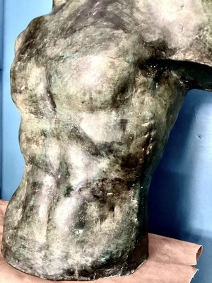 Bronze Antik Männlich Lebensgroß Männlich Torso Skulptur Unglaubliche Präsenz 60cm