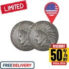 2PCS 1907 Antique Liberty Indian Head $10 Dollar Coin, Uncirculated Morgan Silve