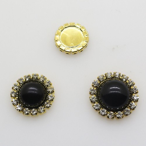 10pcs Black Pearl Imitation Button Round Snap Buttons Clothing DIY Decorations - Picture 4 of 12