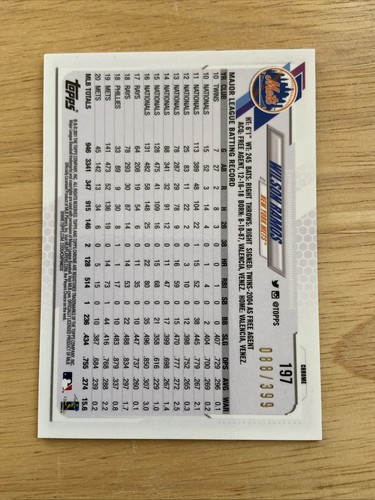2021 Topps Chrome /399 Pink Wilson Ramos Baseball Card 197 New York Mets - Picture 2 of 2