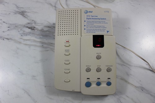 Vintage AT&T 2 Line Digital Phone Answering System w/ Power Supply rare find - Photo 9/12