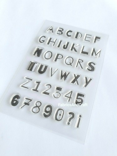 38 CAPITAL LETTERS/NUMBERS CLEAR STAMPS-ALPHABET-UPPER CASE TRANSPARENT SILICONE - Picture 2 of 5
