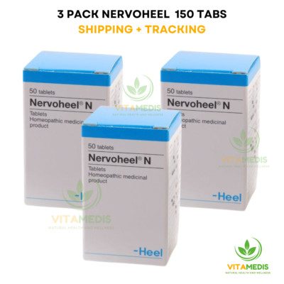 3X Nervoheel 50 tabs, Homeopathic Stress Anxiety Relief, Tracked